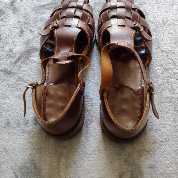 Vintage BF Goodrich Woven Sandals, Leather Arch Comfort Brown, Men's Size 10 - Picture 4 of 8